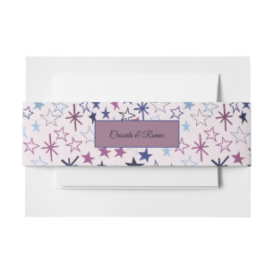 Cintas Para Invitaciones Diversión Estrella Explosión Plateada, Azul, Púrpu