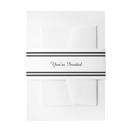 Cintas Para Invitaciones Doble trazo negro - banda Belly