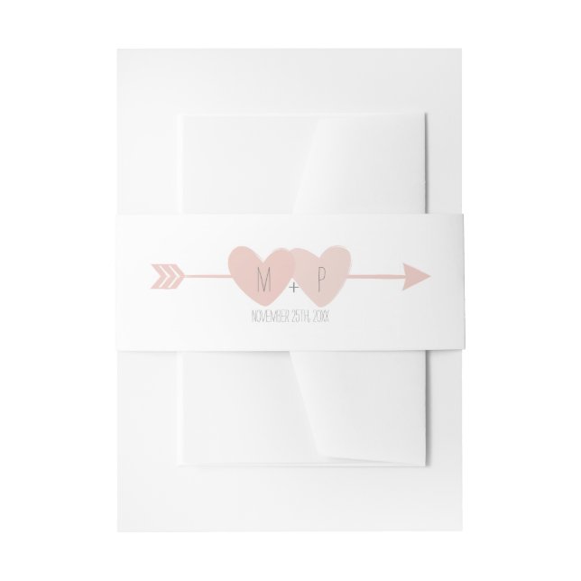 Cintas Para Invitaciones Dos Corazones (Anverso Ejemplo)