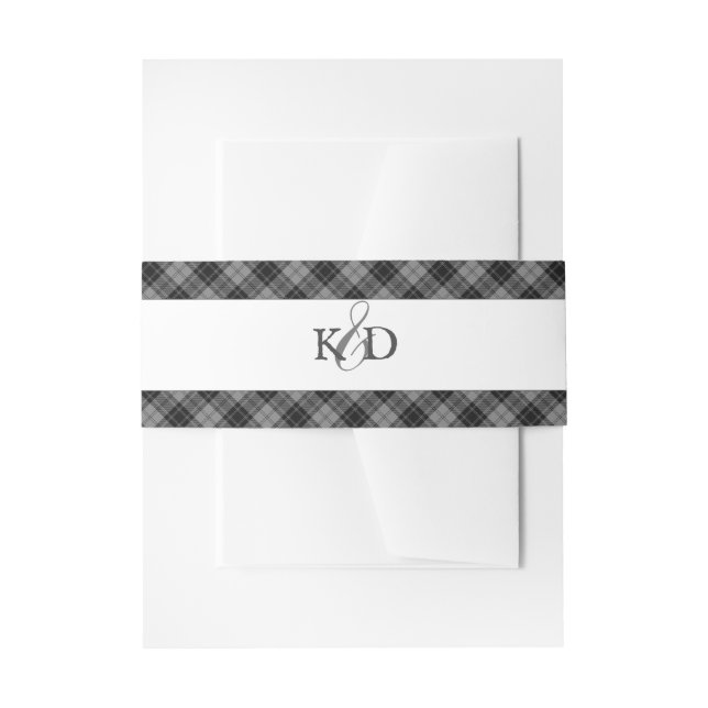 Cintas Para Invitaciones Douglas Gray Clan Tartan Scottish Plaid (Anverso Ejemplo)