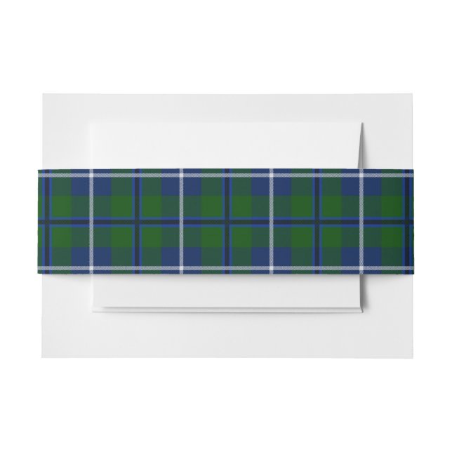 Cintas Para Invitaciones Douglas Scottish Tartan Belly Band (Anverso Ejemplo)