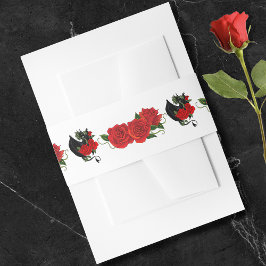 Cintas Para Invitaciones Dragón negro Roses rojos Fantasía Boda
