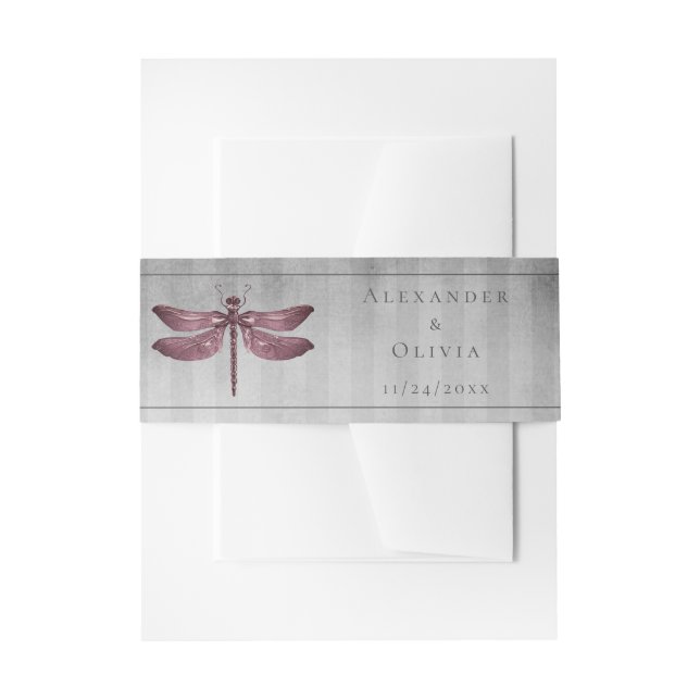 Cintas Para Invitaciones Dragonfly de Magenta (Anverso Ejemplo)