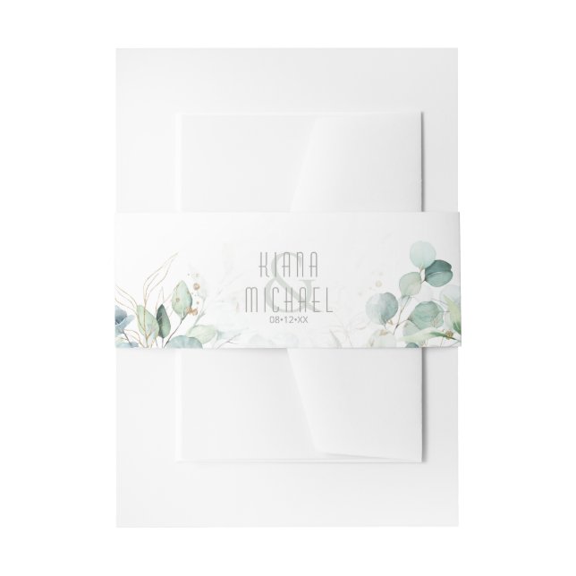 Cintas Para Invitaciones Dreamy Greenery Boda V1 Green/Blue ID817 (Anverso Ejemplo)