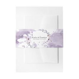 Cintas Para Invitaciones Dreamy Purple Leafy Watercolor/Nombres/Fecha Boda