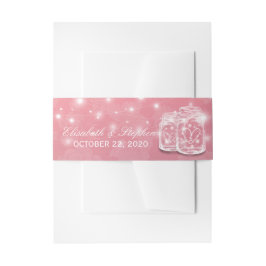 Cintas Para Invitaciones Ducha de boda Mason Jars String Flor rosa ligera