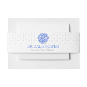 Cintas Para Invitaciones Ducha de novia rosas azules banda de la barriga de