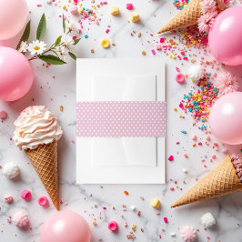 Cintas Para Invitaciones Ducha de novias de Punto Polka Rosa