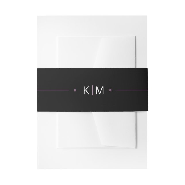 Cintas Para Invitaciones Dulce Boda de Arco Negro Lilac ID998 (Anverso Ejemplo)