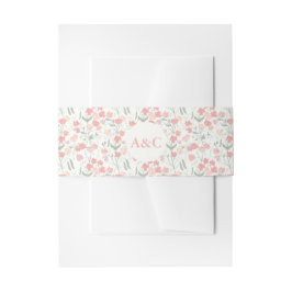 Cintas Para Invitaciones Dulce Boda floral rosa y crema