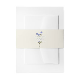 Cintas Para Invitaciones Dulce crema de pasteles y Boda floral azul