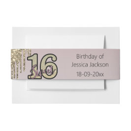 Cintas Para Invitaciones Dulce de oro rosa rosado de Rubor