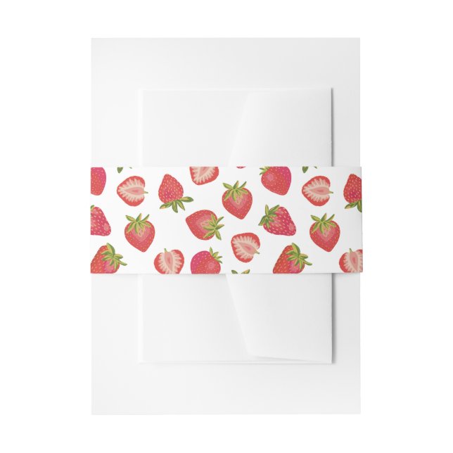 Cintas Para Invitaciones Dulce patrón de fresa (Anverso Ejemplo)