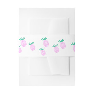 Cintas Para Invitaciones Dulce Patrón de Piña Rosa Tropical