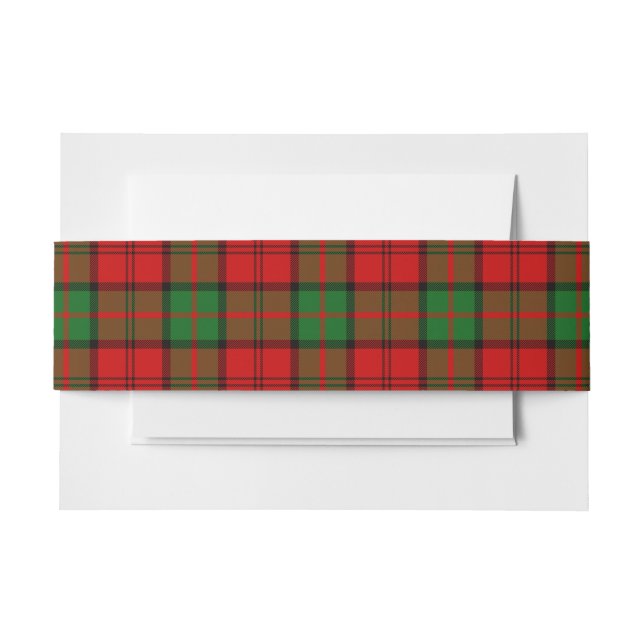 Cintas Para Invitaciones Dunbar Scottish Tartan Belly Band (Anverso Ejemplo)