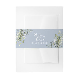 Cintas Para Invitaciones Dusty Blue Eucalyptus Greenery Suculento Boda