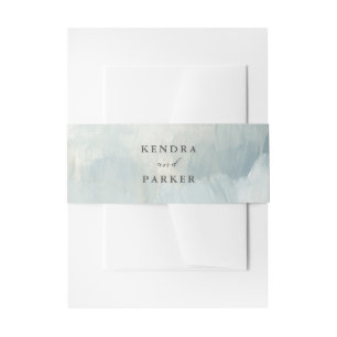 Cintas Para Invitaciones Dusty Blue Modern Resumen Boda de brochas de pince