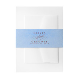 Cintas Para Invitaciones Dusty Blue Red Modern Boho Wedding