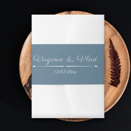 Cintas Para Invitaciones Dusty Blue Wedding Invitación Belly Banda