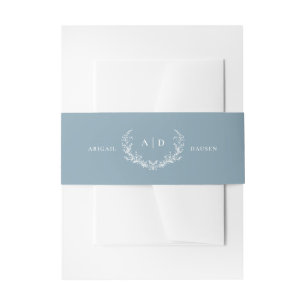 Cintas Para Invitaciones Dusty Blue Wedting Invitation Suite Belly Band