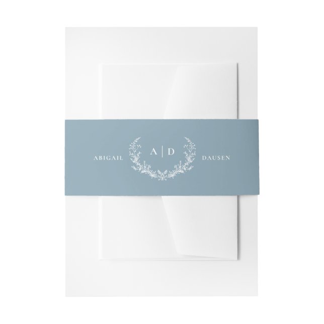 Cintas Para Invitaciones Dusty Blue Wedting Invitation Suite Belly Band (Anverso Ejemplo)