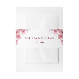 Cintas Para Invitaciones Dusty Pink Watercolor Flowers Wedding