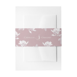 Cintas Para Invitaciones Dusty Pink White Roses Floral Wedding