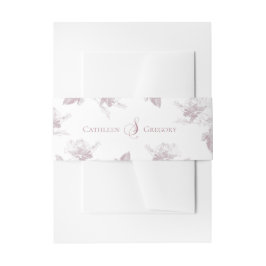Cintas Para Invitaciones Dusty Pink White Roses Minimalist Wedding