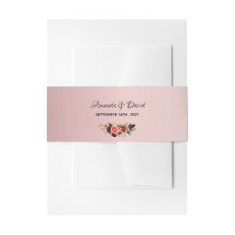 Cintas Para Invitaciones Dusty rosa florals nombres elegantes boda