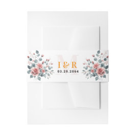 Cintas Para Invitaciones Dusty Rose Elegant Pink Mauve Gold Floral