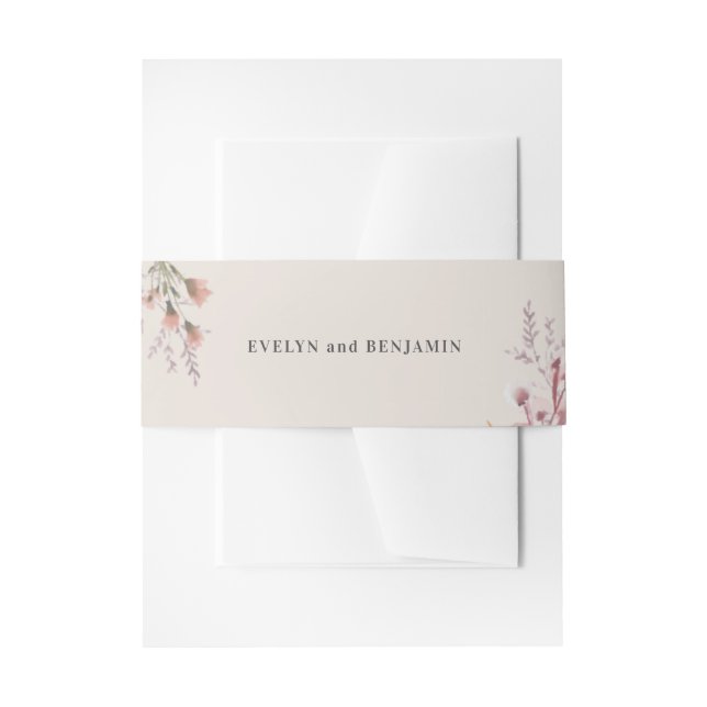 Cintas Para Invitaciones Dusty Wildflower Watercolor Boda botánico (Anverso Ejemplo)