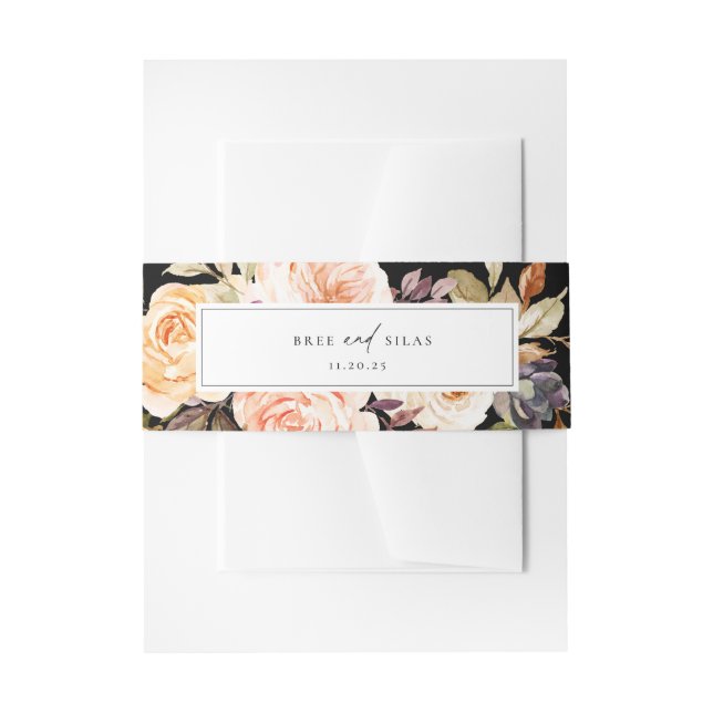 Cintas Para Invitaciones Earthy Autumn Floral Boda (Anverso Ejemplo)