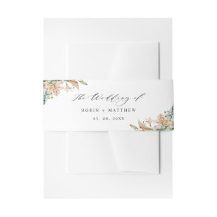 Cintas Para Invitaciones Earthy Blooms, el Boda de, Boda blanco