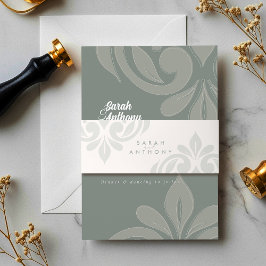 Cintas Para Invitaciones Earthy Olive Classic Elegant Script Boda