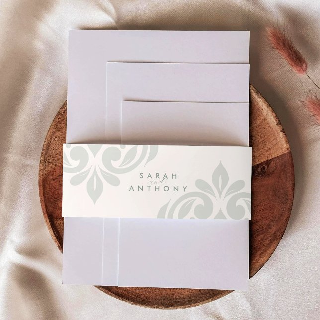Cintas Para Invitaciones Earthy Olive Classic Elegant Script Boda (Subido por el creador)