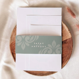 Cintas Para Invitaciones Earthy Olive Classic Elegant Script Boda