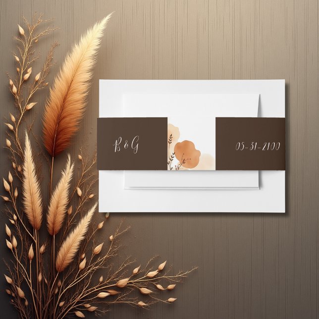 Cintas Para Invitaciones Earthy Peach Minimalista Florals (Subido por el creador)