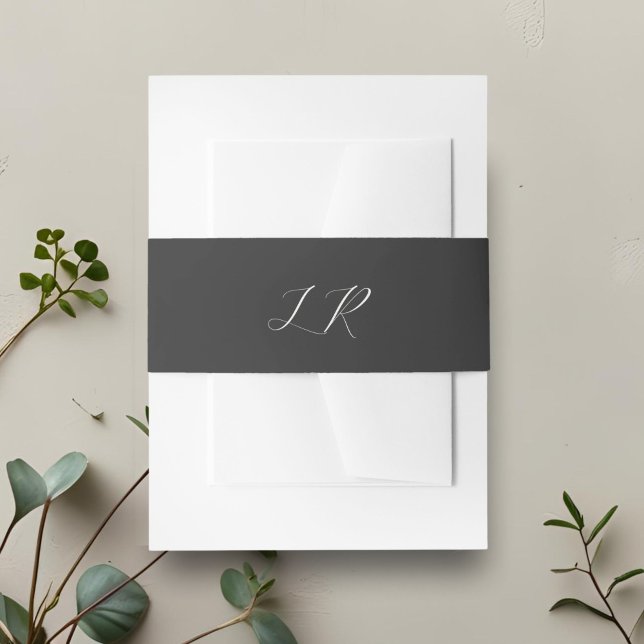 Cintas Para Invitaciones Ebony | Boda de monograma caligrafía de script (Subido por el creador)