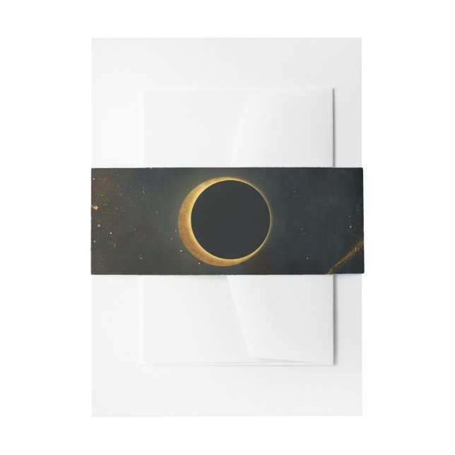 Cintas Para Invitaciones Eclipse de Polvo de Estrellas Doradas Boda Celesti (Anverso Ejemplo)