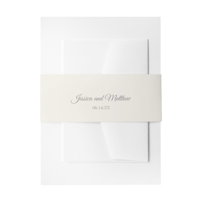 Cintas Para Invitaciones Ecru Invitación Belly Band (Anverso Ejemplo)