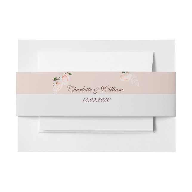 Cintas Para Invitaciones Efectos suaves morados y grises con flor (Anverso Ejemplo)