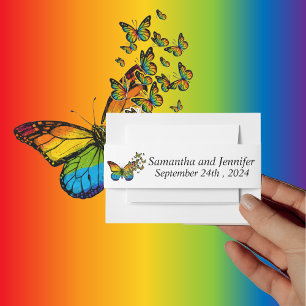 Cintas Para Invitaciones El amor es amor Boda del tema arcoiris