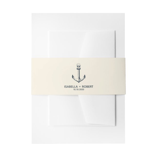 Cintas Para Invitaciones El ancla azul | Invitación a la boda (Anverso Ejemplo)