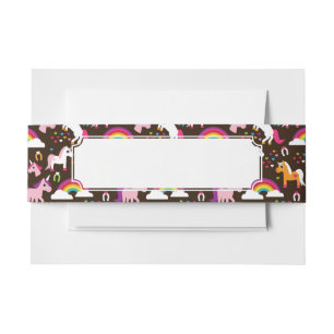 Cintas Para Invitaciones el arco iris del unicornio embroma el caballo del