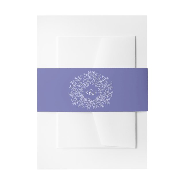 Cintas Para Invitaciones El arte blanco circular deja azul boda (Anverso Ejemplo)