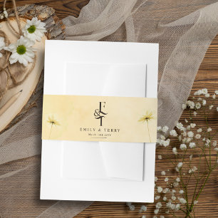 Cintas Para Invitaciones El Boda Floral y monograma de Grace y Golden Hour