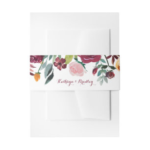 Cintas Para Invitaciones El casarse botánico rosado de las flores de