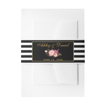 El casarse rosado floral de las rayas negras del