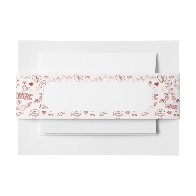 Cintas Para Invitaciones El día de San Valentín feliz (Anverso Ejemplo)