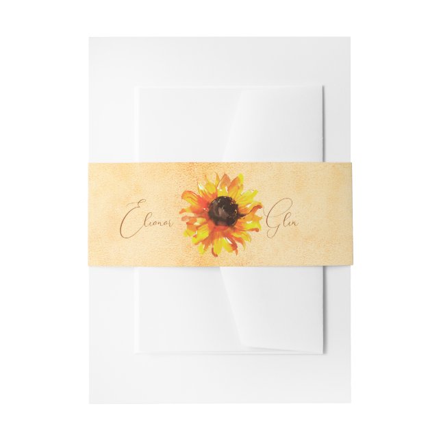 Cintas Para Invitaciones El girasol ruso toscano personalizado (Anverso Ejemplo)